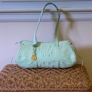 Vintage Brahmin Leather Croc  Shoulder Handbag EUC